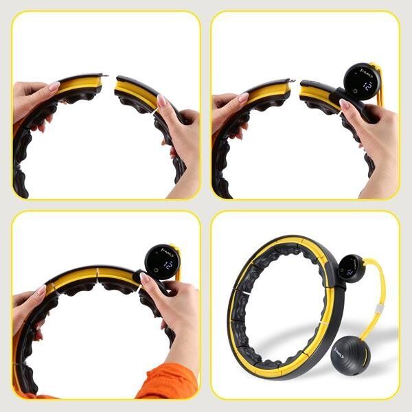 HMS HHM21 HULA HOP BLACK/YELLOW Z MAGNESAMI, WYPUSTKAMI TPE I OBCIĄŻNIKIEM + LICZNIK HMS