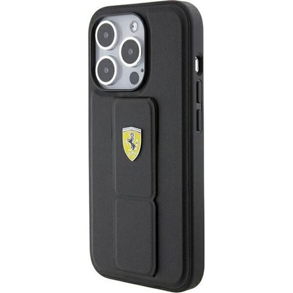 Ferrari Ferrari Grip Stand Metal Logo - Etui iPhone 15 Pro Max (czarny)