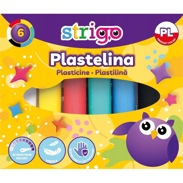 Strigo Plastelina STRIGO, 6 kolorów