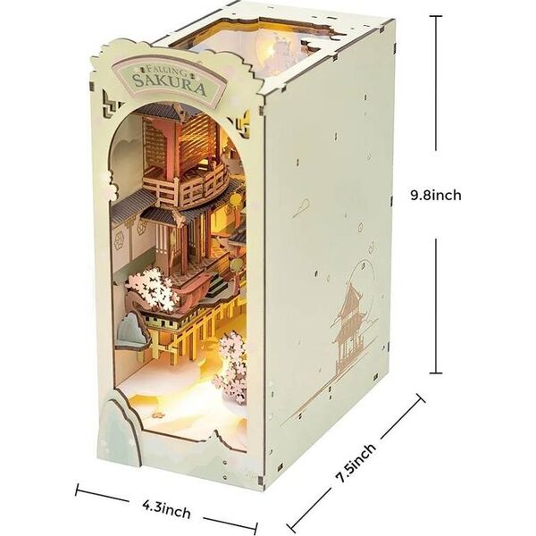 Robotime ROBOTIME Składany Drewniany Model 3D LED - Book Nook Opadająca Sakura