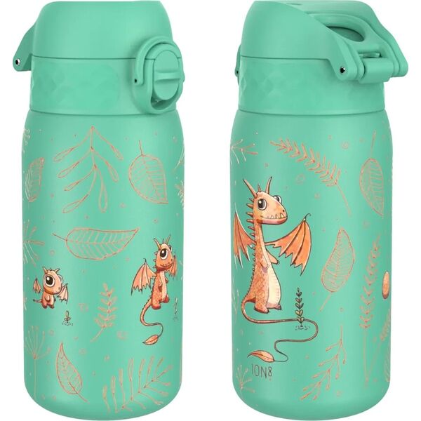 ion8 ION8 Zielona butelka na wodę ze stali nierdzewnej w smoki 400 ml