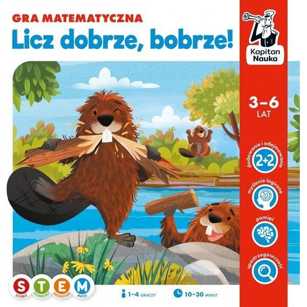 Triton Gra edukacyjna "Licz dobrze bobrze!" dla dzieci 3-6 lat Matematyczno-logiczna rozrywka + Nauka liczenia
