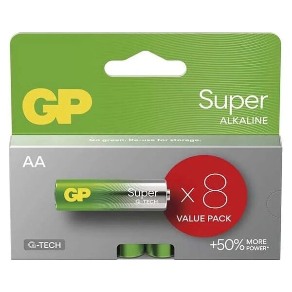 GP 4+4 GP Super Alkaline 1,5V AA Mignon LR06 Rel.  03015ADHETA-B8