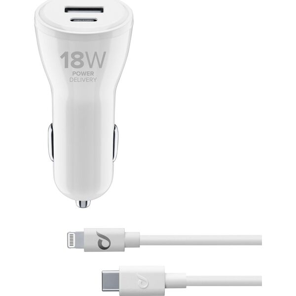 Ładowarka Cellular Line USB-C CAR CHARGER DUAL KIT C2L 30W WHITE
