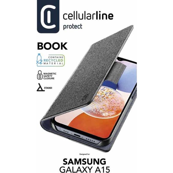 Cellular Line Cellularline Book Case - Etui Samsung Galaxy A15 4G / 5G (czarny)