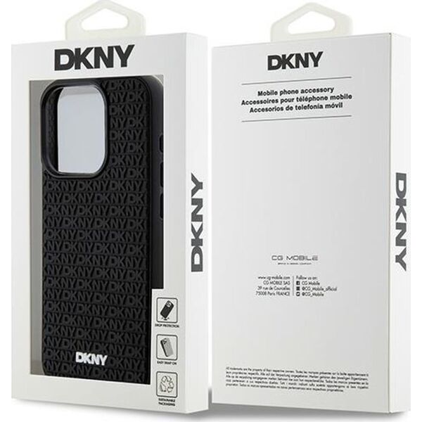 DKNY DKNY 3D Rubber Repeat Pattern - Etui iPhone 15 Pro (czarny)
