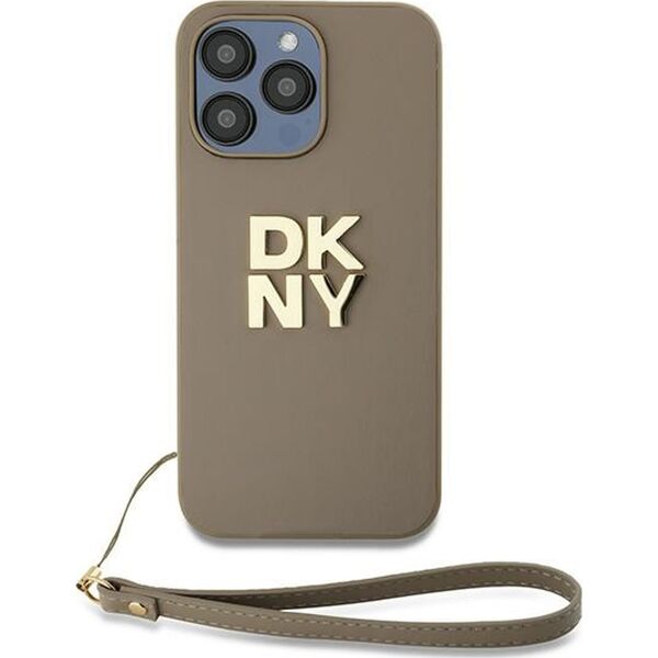 DKNY DKNY Wrist Strap Stock Logo - Etui iPhone 15 Pro (beżowy)