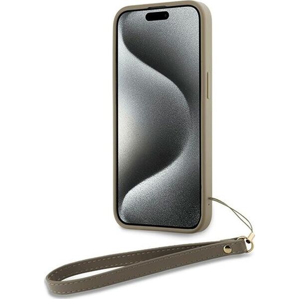 DKNY DKNY Wrist Strap Stock Logo - Etui iPhone 15 Pro (beżowy)