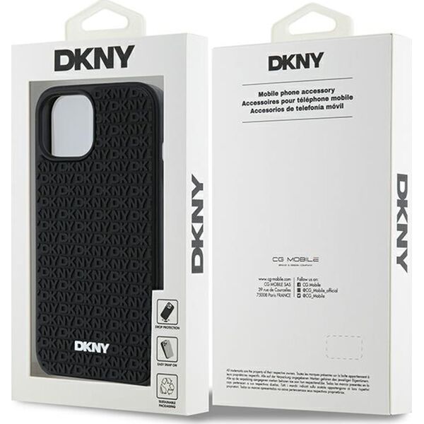 DKNY DKNY 3D Rubber Repeat Pattern - Etui iPhone 15 Plus (czarny)