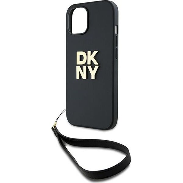DKNY DKNY Wrist Strap Stock Logo - Etui iPhone 15 Plus (czarny)