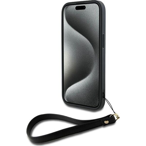 DKNY DKNY Wrist Strap Stock Logo - Etui iPhone 15 Plus (czarny)