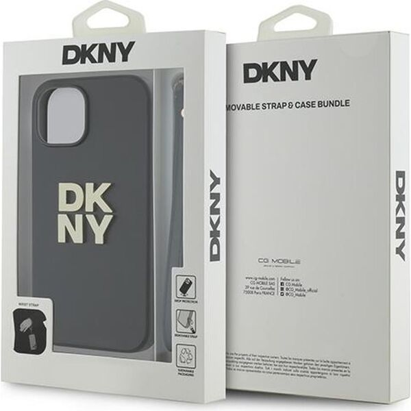 DKNY DKNY Wrist Strap Stock Logo - Etui iPhone 15 Plus (czarny)