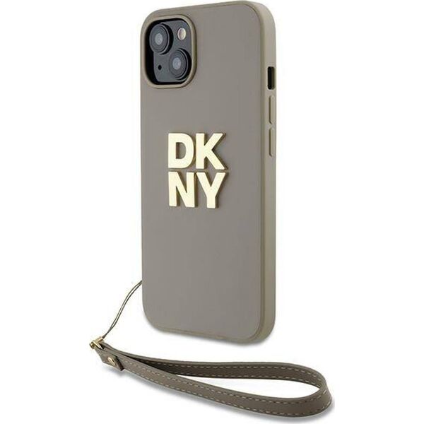 DKNY DKNY Wrist Strap Stock Logo - Etui iPhone 15 Plus (beżowy)