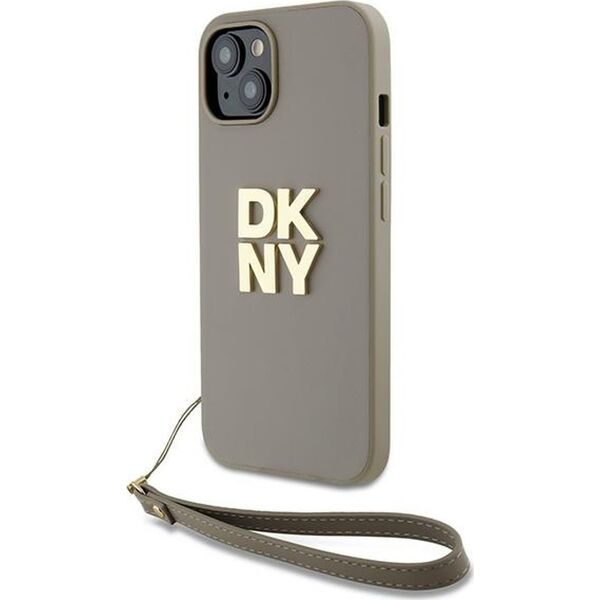 DKNY DKNY Wrist Strap Stock Logo - Etui iPhone 15 Plus (beżowy)