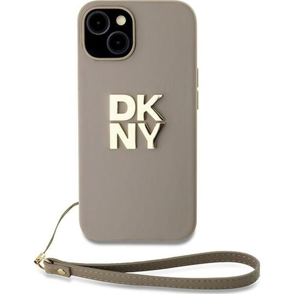 DKNY DKNY Wrist Strap Stock Logo - Etui iPhone 15 Plus (beżowy)