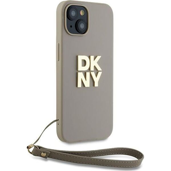 DKNY DKNY Wrist Strap Stock Logo - Etui iPhone 15 Plus (beżowy)