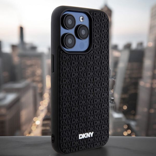 DKNY DKNY 3D Rubber Repeat Pattern - Etui iPhone 15 / 14 / 13 (czarny)