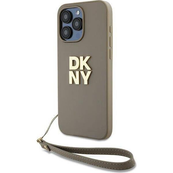 DKNY DKNY Wrist Strap Stock Logo - Etui iPhone 15 Pro Max (beżowy)