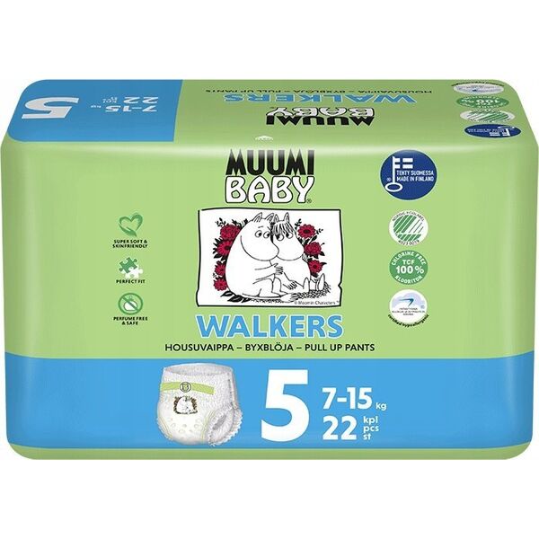 Muumi Muumi Baby, Pieluchomajtki ekologiczne 5 (10-15kg), 38 szt.