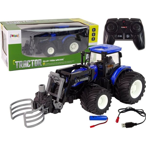 LeanToys Traktor Zdalnie Sterowany z Chwytnikiem Niebieski