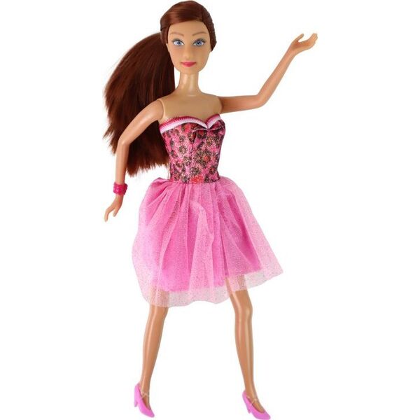 LeanToys Lalka Lucy Sukienka Różowa Akcesoria Zestaw XXL