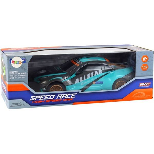 LeanToys Duże Auto Sportowe Zdalnie Sterowane 1:10 Turkusowo- Czarne
