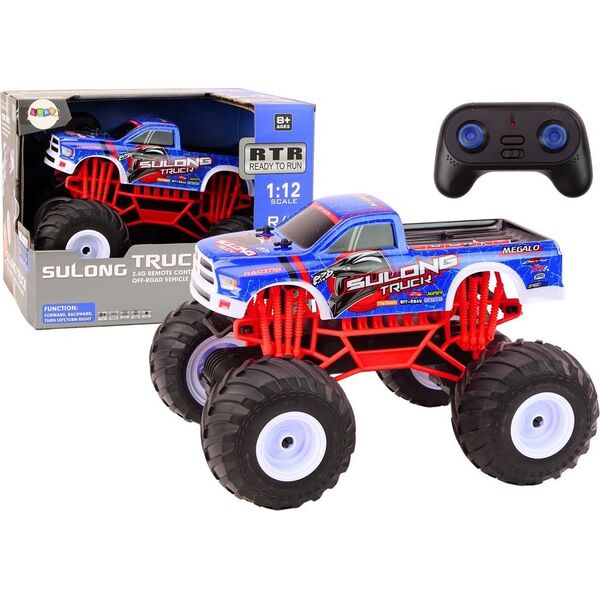 LeanToys Auto Terenowe Zdalnie Sterowane 2.4G RC 1:12 Truck Niebieski