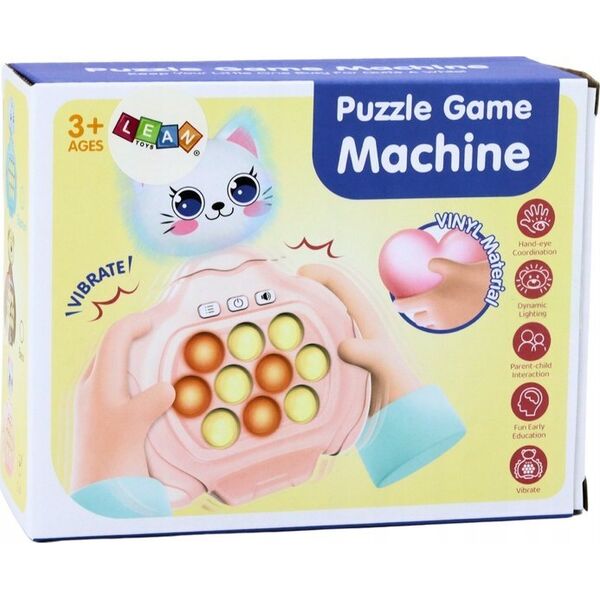 LeanToys Gra Pop-It Kotek Różowa Konsola Zręcznościowa Pad Sensoryczny Wibracje