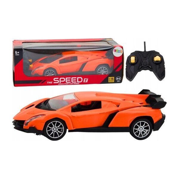 LeanToys Zdalnie Sterowany Samochód Sportowy Pomarańczowe Auto RC 1:16