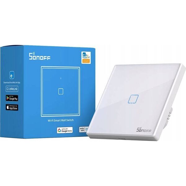 Sonoff Dotykowy włącznik światła WiFi + RF 433 Sonoff T2 EU TX (1-kanałowy) nowa wersja