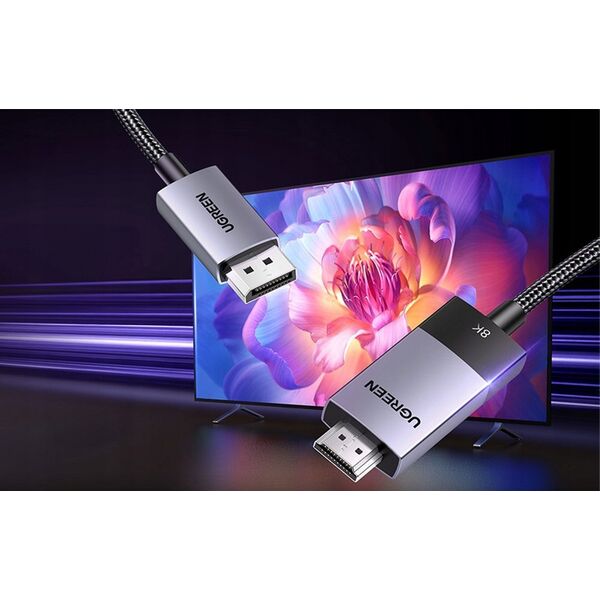 Kabel Ugreen Kabel DisplayPort do HDMI Ugreen DP115, 8k 60 Hz, 1m (czarny)