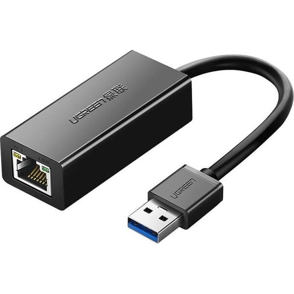 Adapter USB Ugreen Adapter sieciowy Ugreen CR111 USB 3.0 do RJ45, Gigabit Ethernet (czarny)