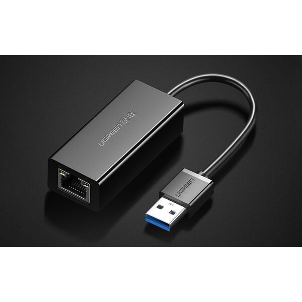 Adapter USB Ugreen Adapter sieciowy Ugreen CR111 USB 3.0 do RJ45, Gigabit Ethernet (czarny)