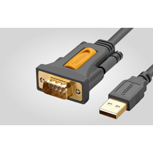 Kabel USB Ugreen USB-A - RS-232 1 m Czarny (20210B)