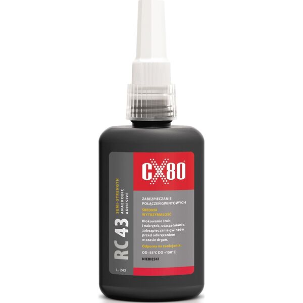 CX80 KLEJ ANAEROBOWY RC-43 DO GWINTÃW ÅRUB ÅREDNI 50ML