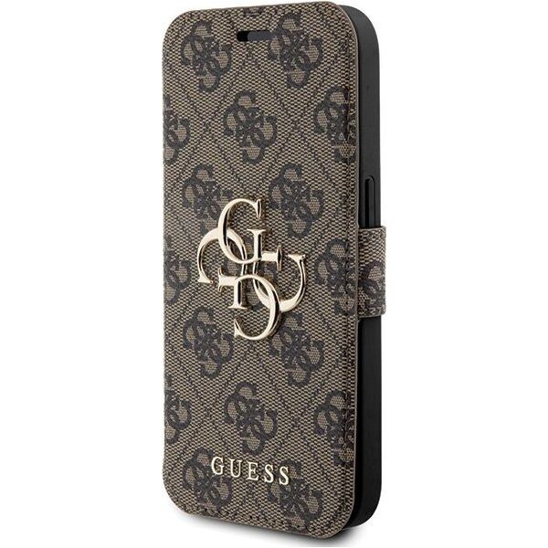 Guess Guess GUBKP15X4GMGBR iPhone 15 Pro Max 6.7" brązowy/brown book 4G Metal Logo
