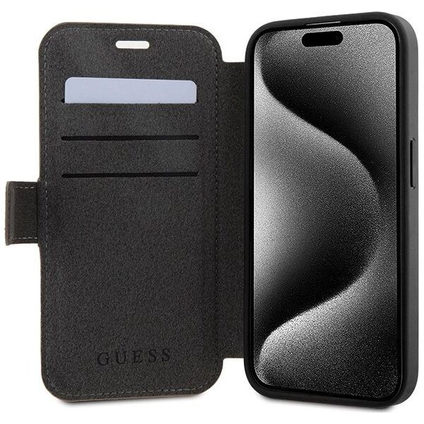 Guess Guess GUBKP15X4GMGBR iPhone 15 Pro Max 6.7" brązowy/brown book 4G Metal Logo