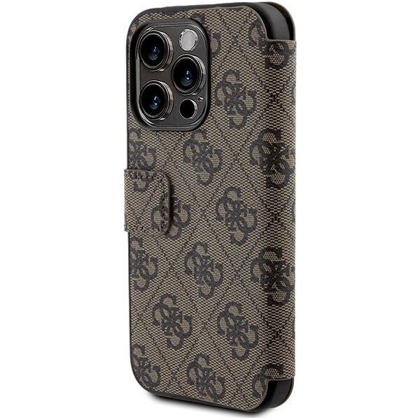 Guess Guess GUBKP15X4GMGBR iPhone 15 Pro Max 6.7" brązowy/brown book 4G Metal Logo