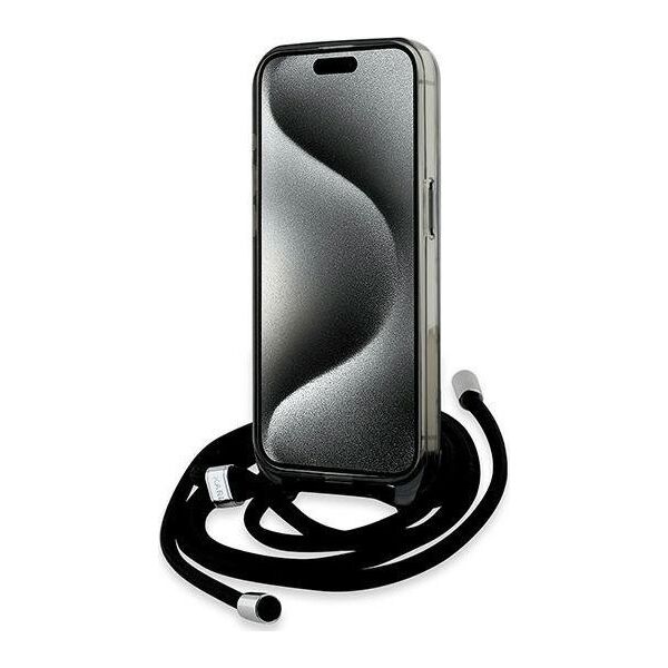 Karl Lagerfeld Karl Lagerfeld KLHMP15LHCKCKLCK iPhone 15 Pro 6.1" czarny/black hardcase IML Crossbody Monogram Karl & Choupette Head MagSafe