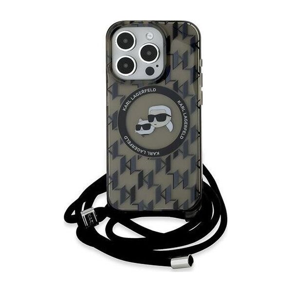 Karl Lagerfeld Karl Lagerfeld KLHMP15XHCKCKLCK iPhone 15 Pro Max 6.7" czarny/black hardcase IML Crossbody Monogram Karl & Choupette Head MagSafe
