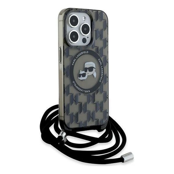 Karl Lagerfeld Karl Lagerfeld KLHMP15XHCKCKLCK iPhone 15 Pro Max 6.7" czarny/black hardcase IML Crossbody Monogram Karl & Choupette Head MagSafe