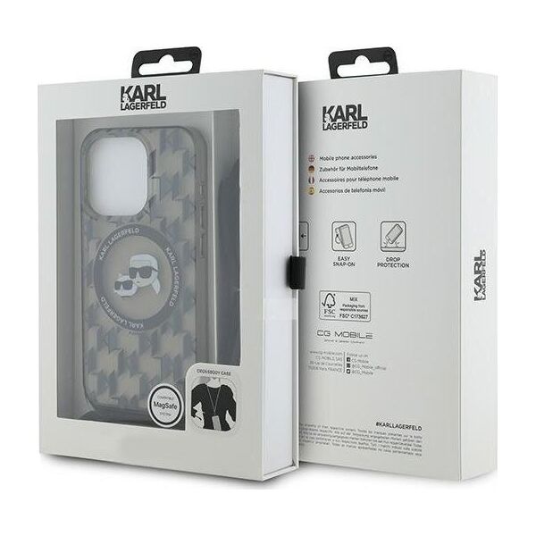 Karl Lagerfeld Karl Lagerfeld KLHMP15XHCKCKLCK iPhone 15 Pro Max 6.7" czarny/black hardcase IML Crossbody Monogram Karl & Choupette Head MagSafe
