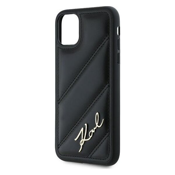 Karl Lagerfeld Karl Lagerfeld KLHCN61PQDSMGK iPhone 11 / Xr 6.1" czarny/black hardcase Diagonal Quilted Script