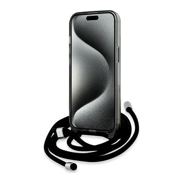 Karl Lagerfeld Karl Lagerfeld KLHMP15SHCKCKLCK iPhone 15 / 14 / 13 6.1" czarny/black hardcase IML Crossbody Monogram Karl & Choupette Head MagSafe