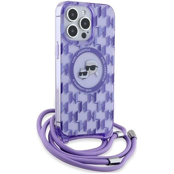 Karl Lagerfeld Karl Lagerfeld KLHMP15XHCKCKLCU iPhone 15 Pro Max 6.7" fioletowy/purple hardcase IML Crossbody Monogram Karl & Choupette Head MagSafe