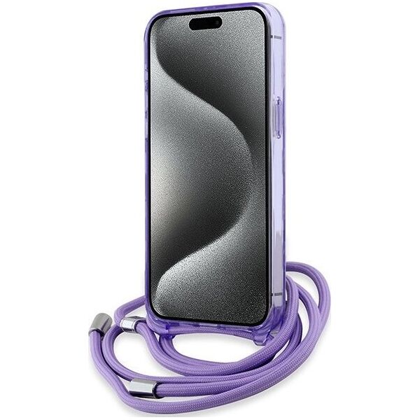 Karl Lagerfeld Karl Lagerfeld KLHMP15LHCKCKLCU iPhone 15 Pro 6.1" fioletowy/purple hardcase IML Crossbody Monogram Karl & Choupette Head MagSafe