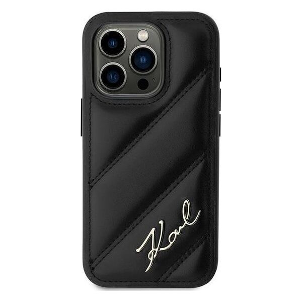 Karl Lagerfeld Karl Lagerfeld KLHCP15LPQDSMGK iPhone 15 Pro 6.1" czarny/black hardcase Diagonal Quilted Script