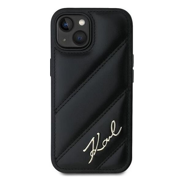 Karl Lagerfeld Karl Lagerfeld KLHCP13MPQDSMGK iPhone 13 6.1" czarny/black hardcase Diagonal Quilted Script