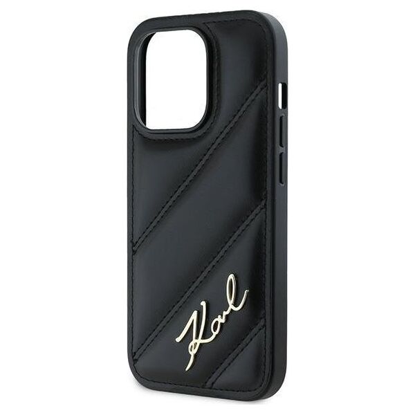 Karl Lagerfeld Karl Lagerfeld KLHCP13LPQDSMGK iPhone 13 Pro / 13 6.1" czarny/black hardcase Diagonal Quilted Script