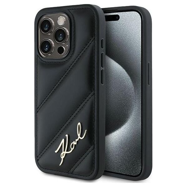 Karl Lagerfeld Karl Lagerfeld KLHCP14LPQDSMGK iPhone 14 Pro 6.1" czarny/black hardcase Diagonal Quilted Script